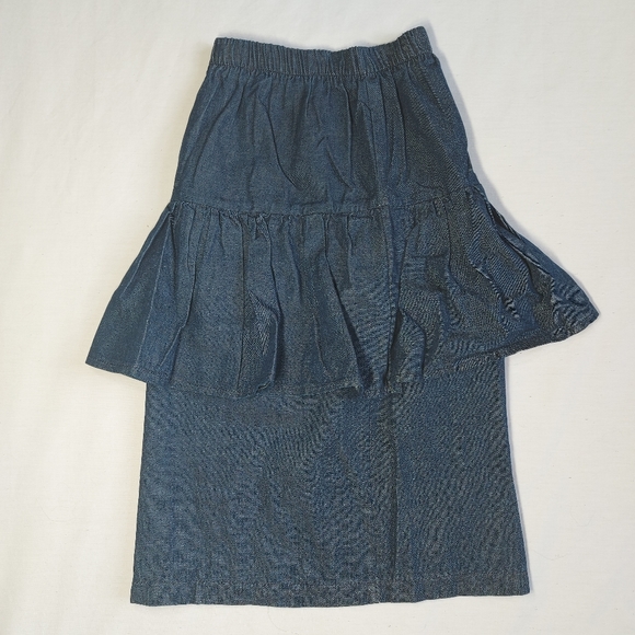 Girls Vintage Blue Jean Denim Maxi Skirt, 8, NWT - Picture 1 of 7